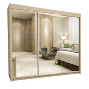 Milan Sliding Door Wardrobe with Mirror – 2 or 3 Doors, Multiple Sizes & Colours, Shelves & Drawers