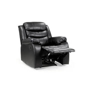 Roma black air leather recliner armchair with footrest fully extended