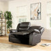Roma black air leather recliner armchair in a modern living room