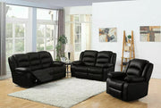 Roma black air leather 3+2+1 recliner sofa set in a modern living room
