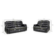 Roma air leather 3 and 2 seater recliner sofa dimensions