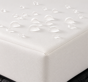 Water-resistant white cushion fabric with beaded water droplets for 4-seater rattan garden corner sofa set
